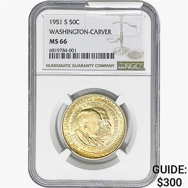 1951-S Washington Carver Half Dollar NGC MS66