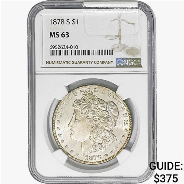 1878-S Morgan Silver Dollar NGC MS63
