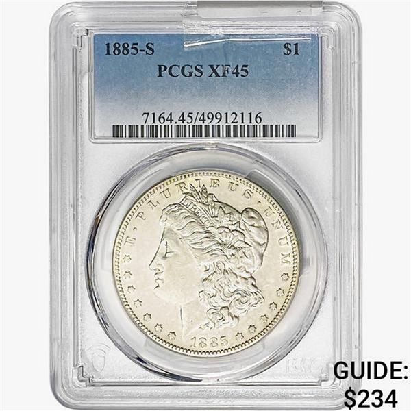 1885-S Morgan Silver Dollar PCGS XF45