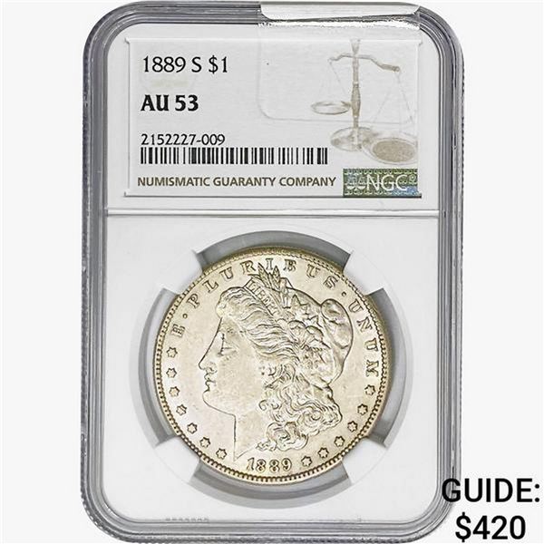 1889-S Morgan Silver Dollar NGC AU53