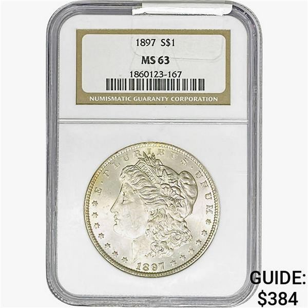 1897 Morgan Silver Dollar NGC MS63