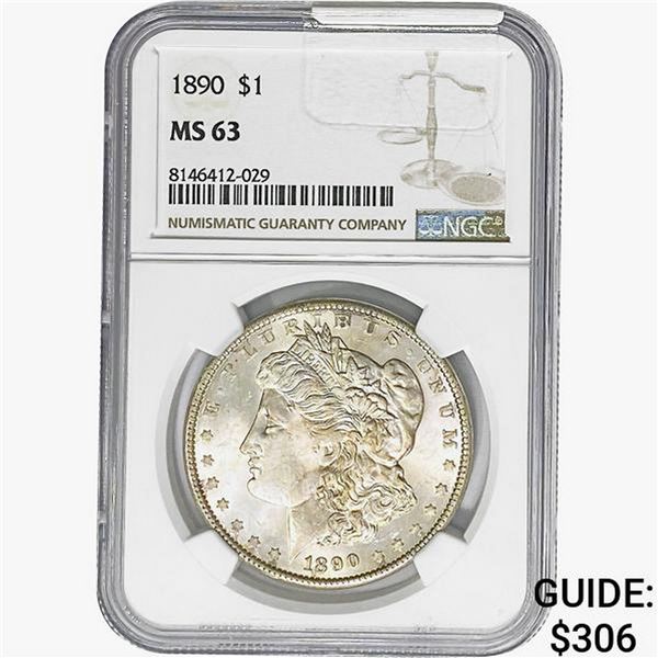 1890 Morgan Silver Dollar NGC MS63