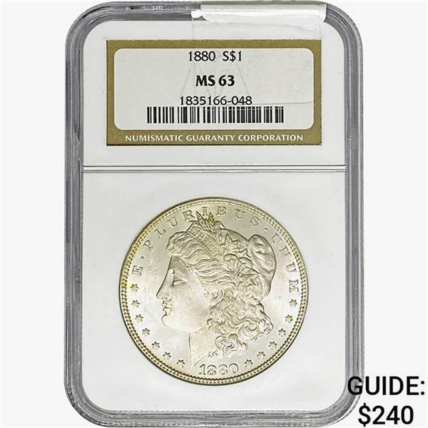 1880 Morgan Silver Dollar NGC MS63