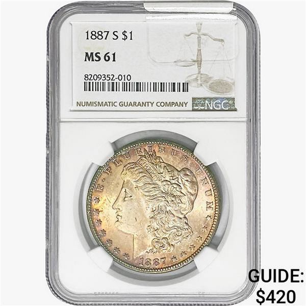 1887-S Morgan Silver Dollar NGC MS61
