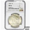 Image 1 : 1934 Silver Peace Dollar NGC MS62