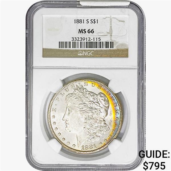 1881-S Morgan Silver Dollar NGC MS66