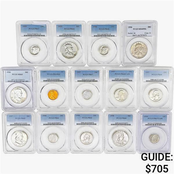 [14] 1956-1959 1C-50C Set PCGS MS/PR