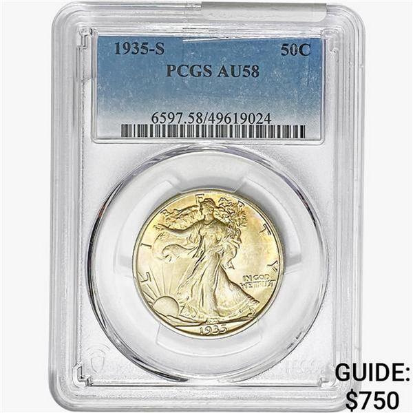 1935-S Walking Liberty Half Dollar PCGS AU58