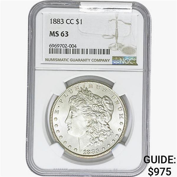 1883-CC Morgan Silver Dollar NGC MS63
