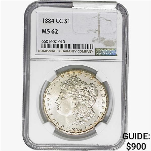 1884-CC Morgan Silver Dollar NGC MS62