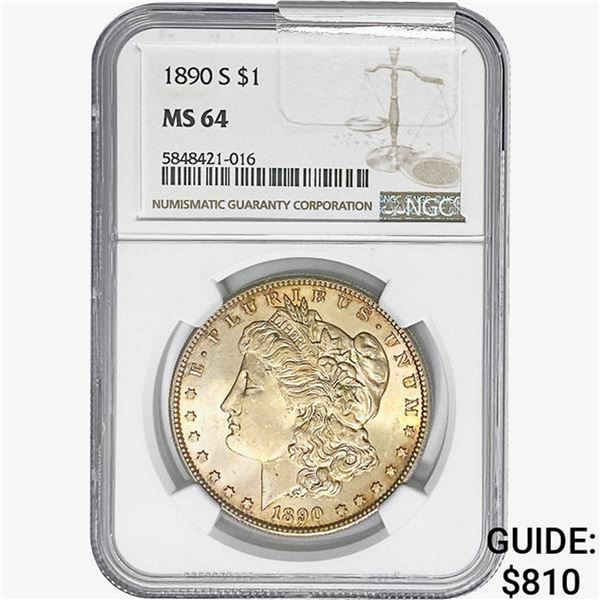 1890-S Morgan Silver Dollar NGC MS64