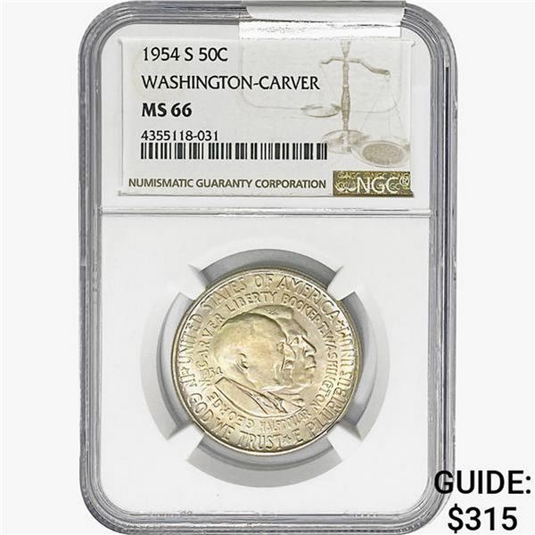 1954-S Washington Carver Half Dollar NGC MS66