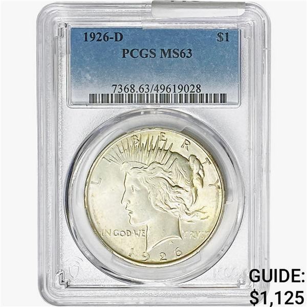 1926-D Silver Peace Dollar PCGS MS63