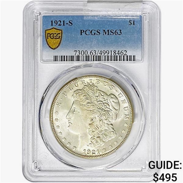 1921-S Morgan Silver Dollar PCGS MS63