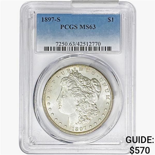 1897-S Morgan Silver Dollar PCGS MS63