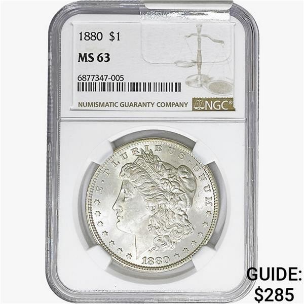 1880 Morgan Silver Dollar NGC MS63