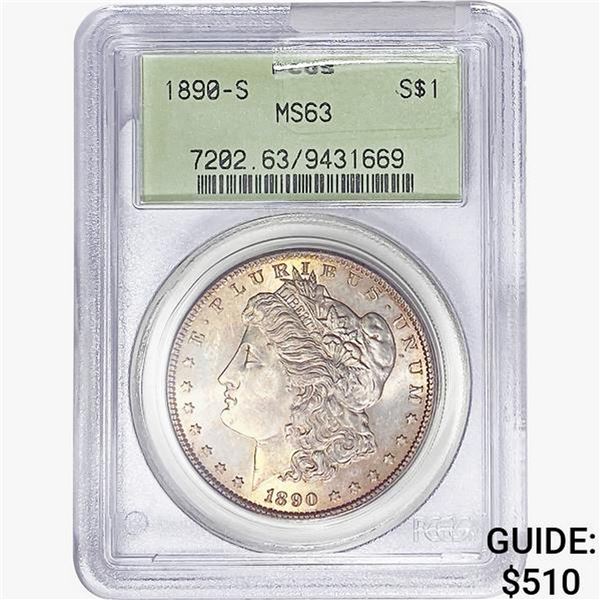 1890-S Morgan Silver Dollar PCGS MS63