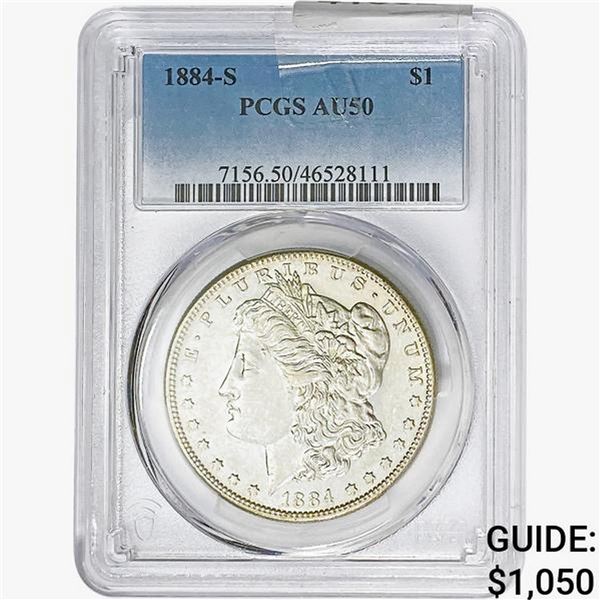 1884-S Morgan Silver Dollar PCGS AU50