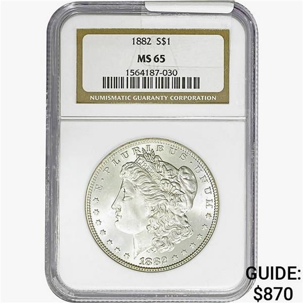 1882 Morgan Silver Dollar NGC MS65