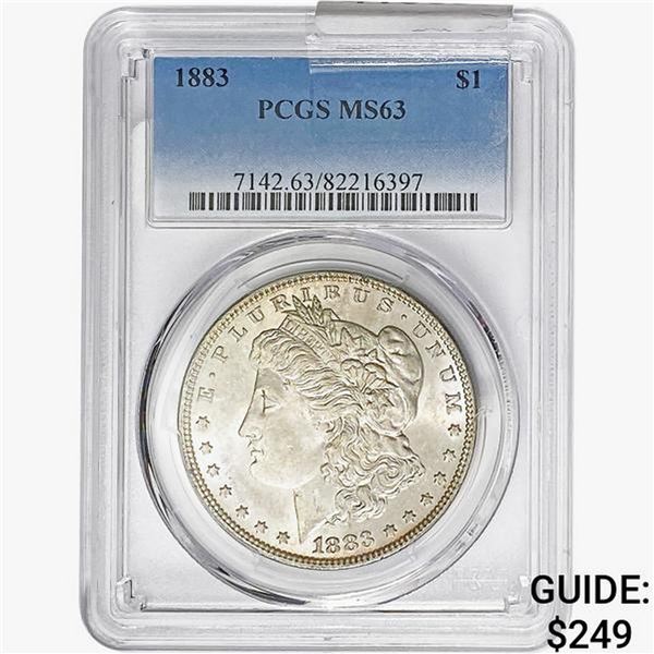 1883 Morgan Silver Dollar PCGS MS63