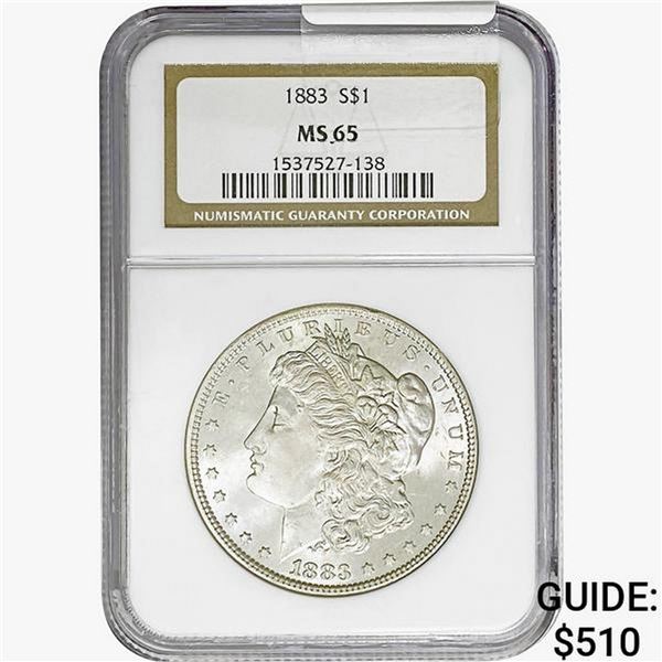 1883 Morgan Silver Dollar NGC MS65