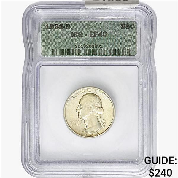 1932-S Washington Silver Quarter ICG EF40