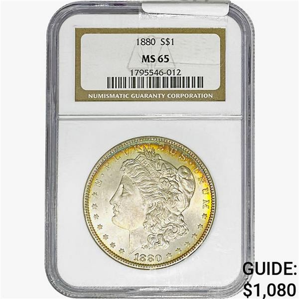 1880 Morgan Silver Dollar NGC MS65