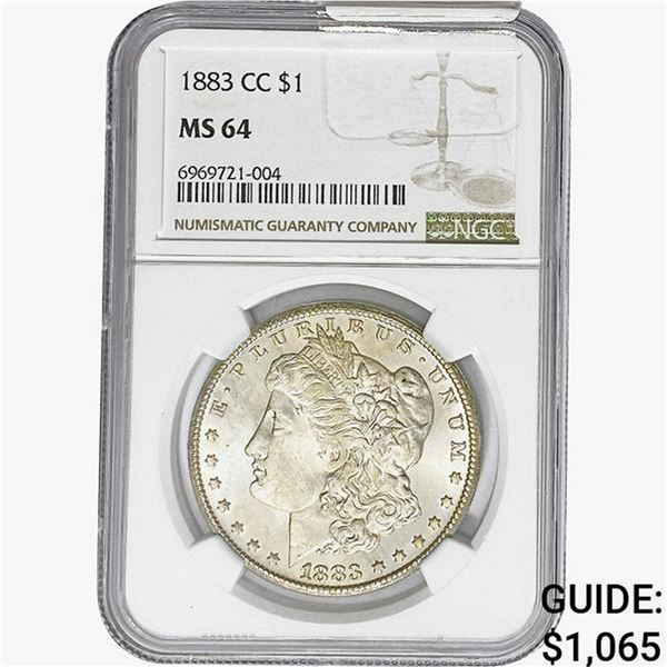 1883-CC Morgan Silver Dollar NGC MS64