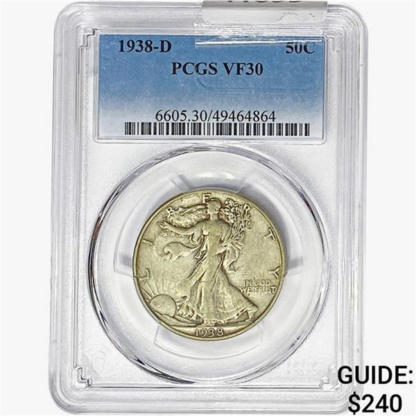 1938-D Walking Liberty Half Dollar PCGS VF30