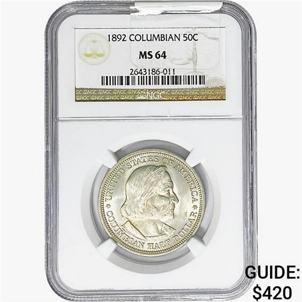1892 Columbia Half Dollar NGC MS64