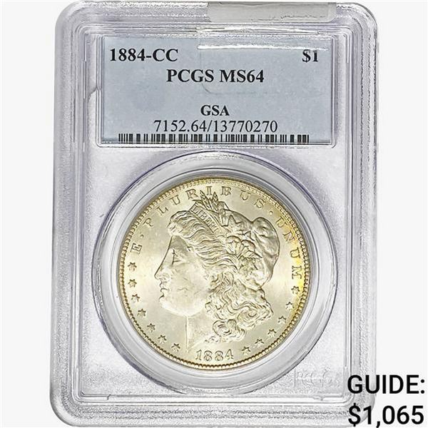 1884-CC Morgan Silver Dollar PCGS MS64 GSA
