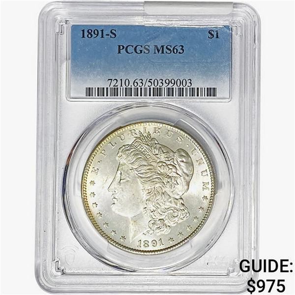 1891-S Morgan Silver Dollar PCGS MS63