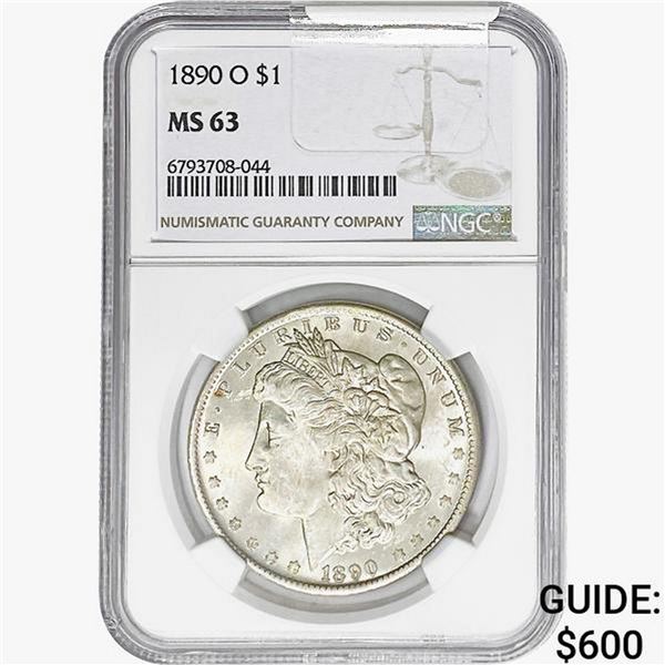 1890-O Morgan Silver Dollar NGC MS63