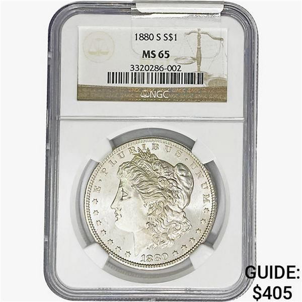 1880-S Morgan Silver Dollar NGC MS65