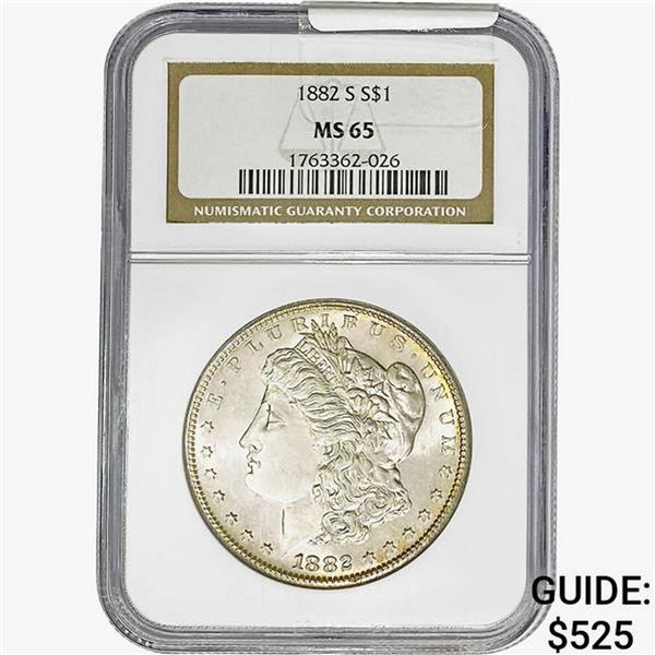 1882-S Morgan Silver Dollar NGC MS65
