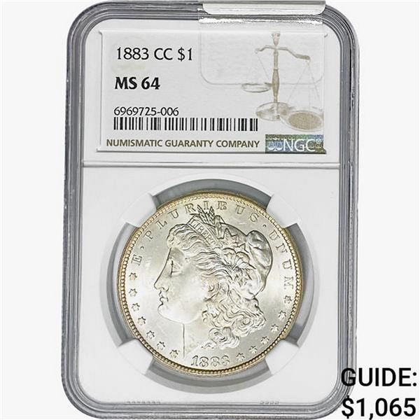 1883-CC Morgan Silver Dollar NGC MS64