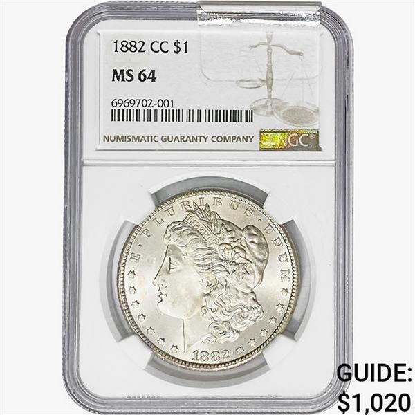 1882-CC Morgan Silver Dollar NGC MS64