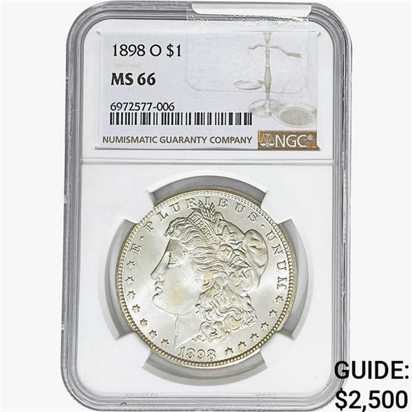1898-O Morgan Silver Dollar NGC MS66 VAM 16A Clashed Dies Klimpton 12