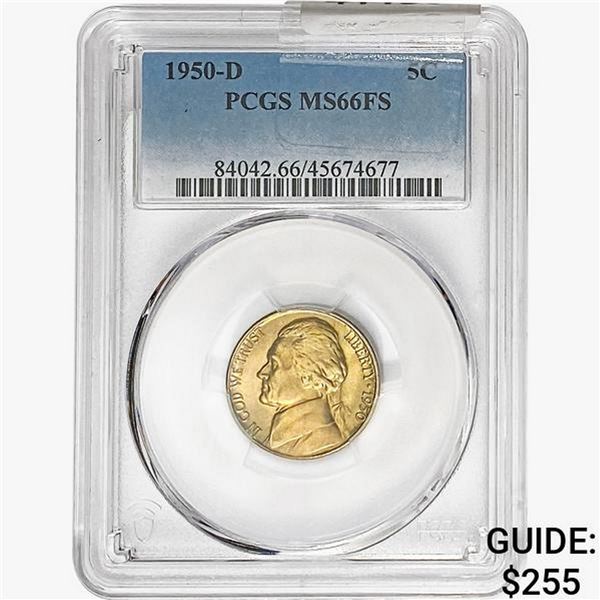 1950-D Jefferson Nickel PCGS MS66 FS