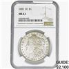 Image 1 : 1891-CC Morgan Silver Dollar NGC MS61