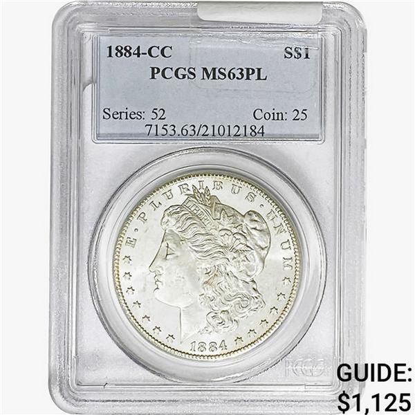 1884-CC Morgan Silver Dollar PCGS MS63 PL