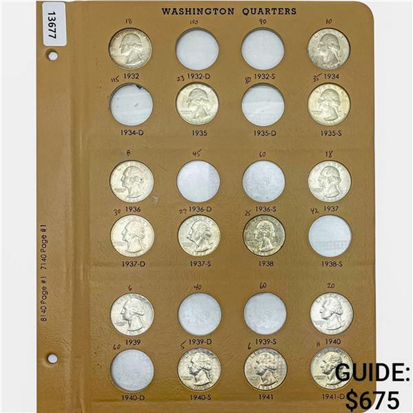 1932-1941 UNC Washingtn Quarter Set [14 Coins]