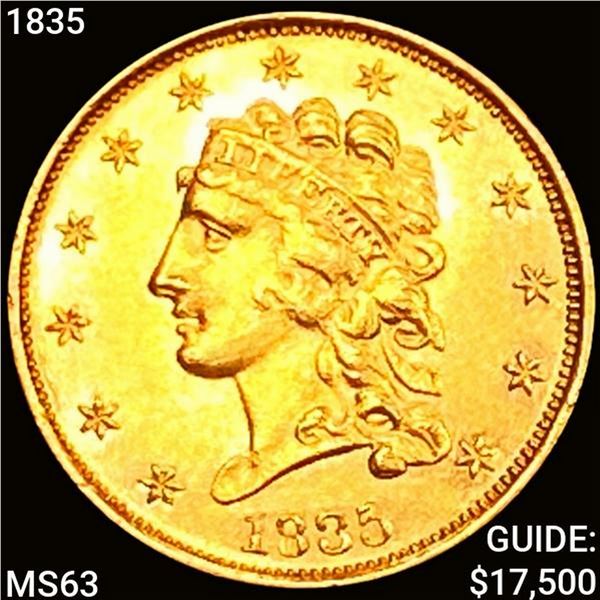 1835 $2.50 Gold Quarter Eagle CHOICE BU