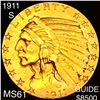 1911-S $5 Gold Half Eagle UNCIRCULATED