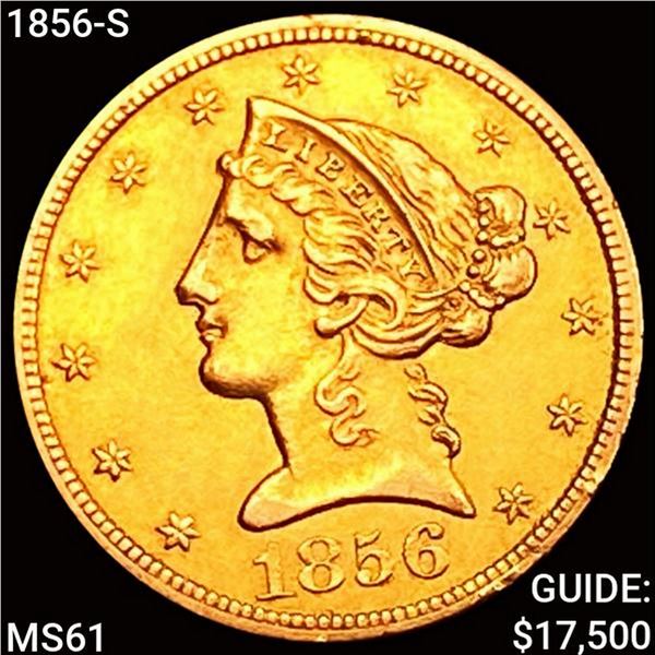 1856-S $5 Gold Half Eagle UNCIRCULATED