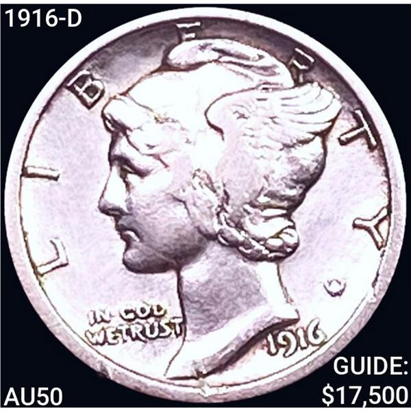 1916-D Mercury Dime CLOSELY UNCIRCULATED