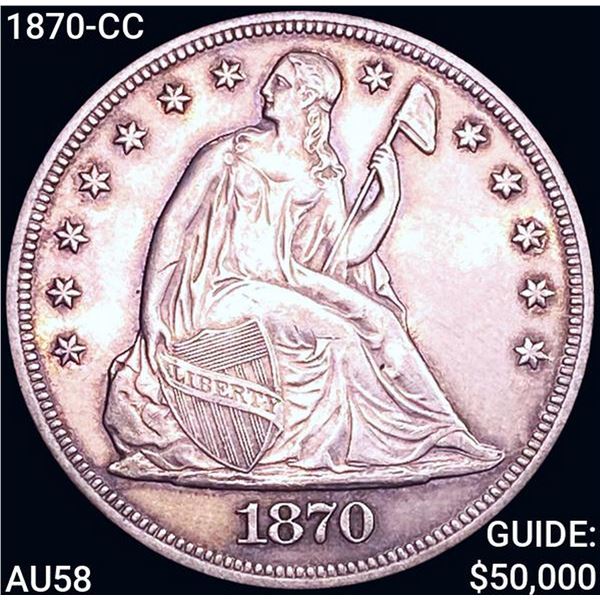 1870-CC Seated Liberty Dollar CHOICE AU