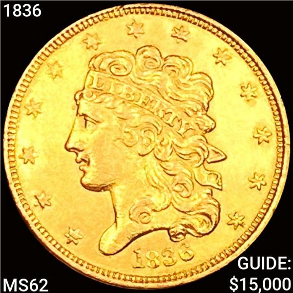 1836 $5 Gold Half Eagle UNCIRCULATED