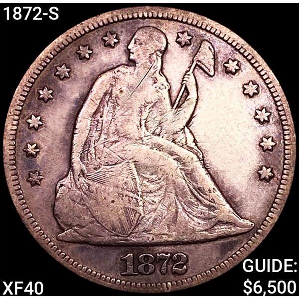 1872-S Seated Liberty Dollar NEARLY UNCIRCULATED