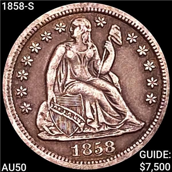 1858-S Seated Liberty Dime CLOSELY UNCIRCULATED